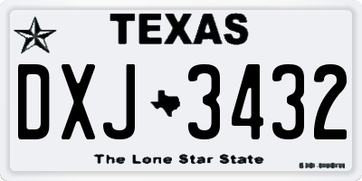 TX license plate DXJ3432