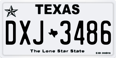 TX license plate DXJ3486