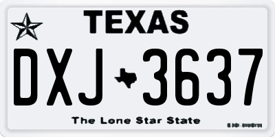 TX license plate DXJ3637
