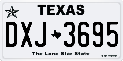 TX license plate DXJ3695