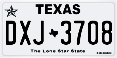 TX license plate DXJ3708