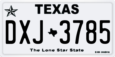 TX license plate DXJ3785