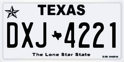 TX license plate DXJ4221