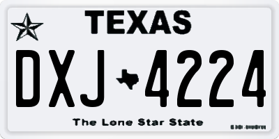 TX license plate DXJ4224