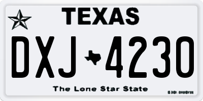 TX license plate DXJ4230