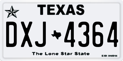 TX license plate DXJ4364