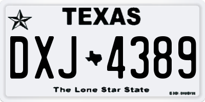 TX license plate DXJ4389