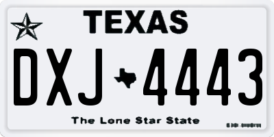 TX license plate DXJ4443