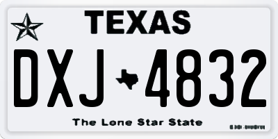 TX license plate DXJ4832