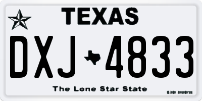 TX license plate DXJ4833