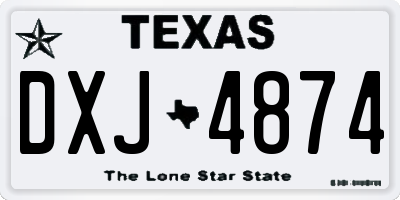 TX license plate DXJ4874