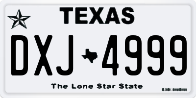 TX license plate DXJ4999