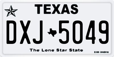TX license plate DXJ5049