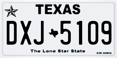 TX license plate DXJ5109