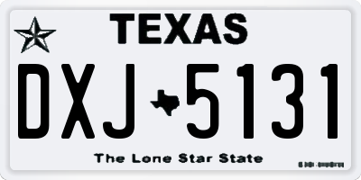 TX license plate DXJ5131