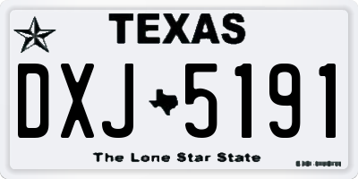 TX license plate DXJ5191