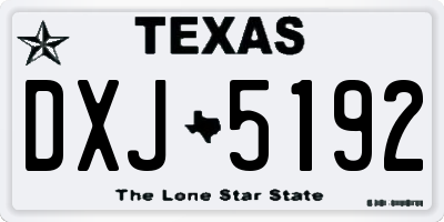 TX license plate DXJ5192