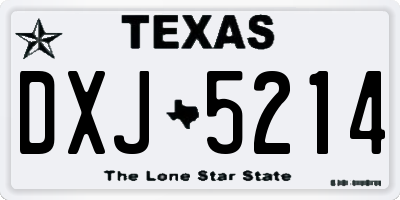 TX license plate DXJ5214