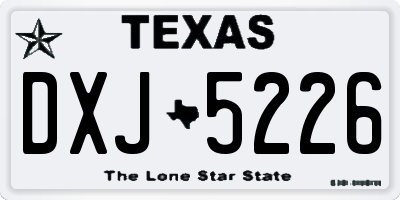 TX license plate DXJ5226