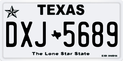 TX license plate DXJ5689