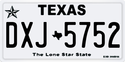 TX license plate DXJ5752