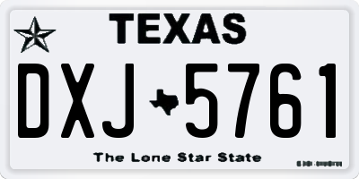 TX license plate DXJ5761