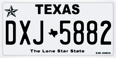 TX license plate DXJ5882