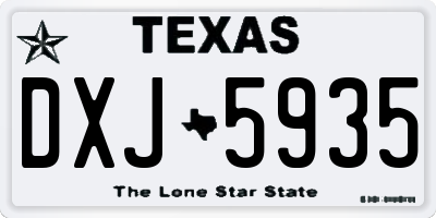 TX license plate DXJ5935