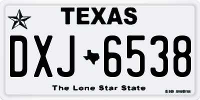 TX license plate DXJ6538