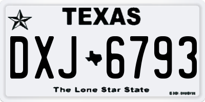 TX license plate DXJ6793