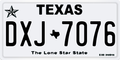 TX license plate DXJ7076