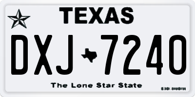 TX license plate DXJ7240