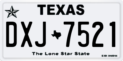 TX license plate DXJ7521
