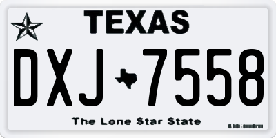 TX license plate DXJ7558