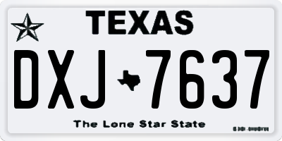 TX license plate DXJ7637