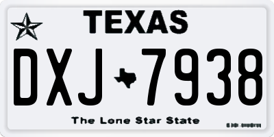 TX license plate DXJ7938