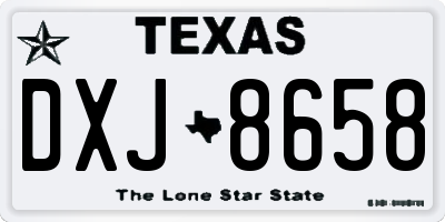 TX license plate DXJ8658