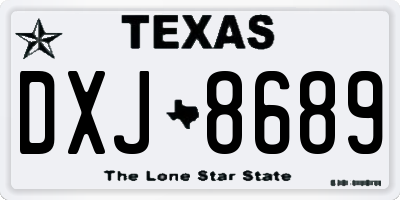 TX license plate DXJ8689