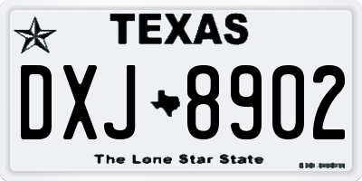 TX license plate DXJ8902