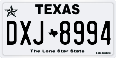TX license plate DXJ8994