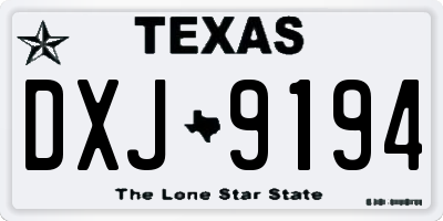 TX license plate DXJ9194