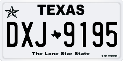 TX license plate DXJ9195