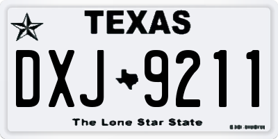 TX license plate DXJ9211