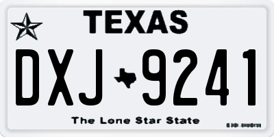 TX license plate DXJ9241
