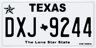 TX license plate DXJ9244