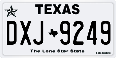 TX license plate DXJ9249