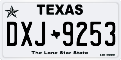 TX license plate DXJ9253