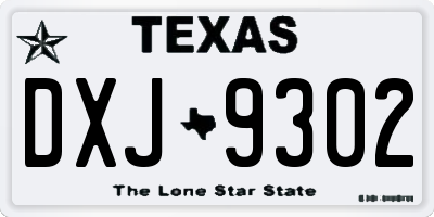 TX license plate DXJ9302