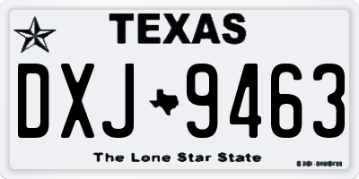 TX license plate DXJ9463