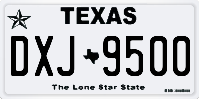 TX license plate DXJ9500